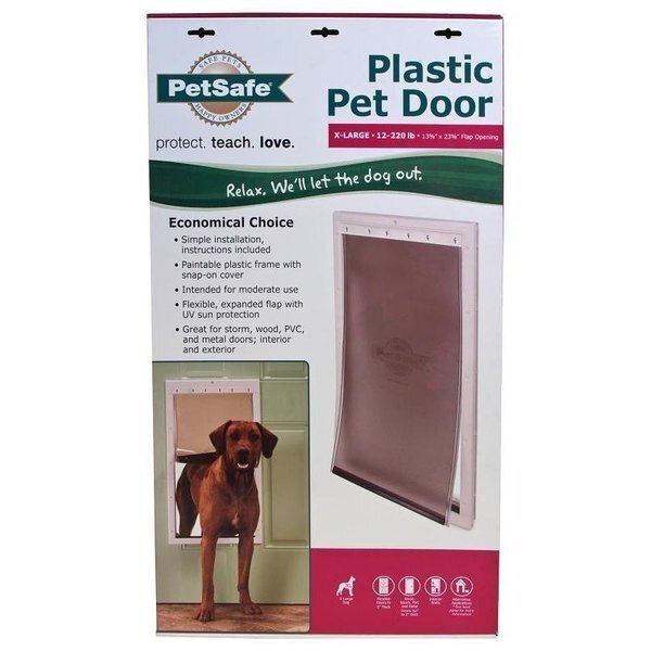 Pet Door, 16 in W, 2714 in H, Plastic, White, Pet Safe, Mfr#: PPA00-10961